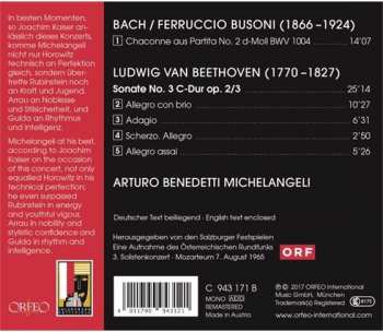 CD Johann Sebastian Bach: Bach/Busoni: Chaconne Aus Partita, BWV 1004; Beethoven: Sonate No. 3 C-Dur, Op. 2/3