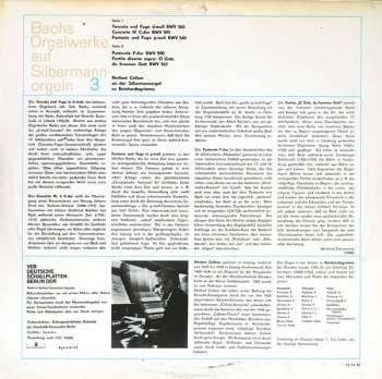 LP Johann Sebastian Bach: Bachs Orgelwerke Auf Silbermannorgeln  3: Herbert Collum An Der Silbermannorgel Zu Reinhardtsgrimma