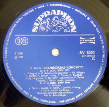2LP/Doos Johann Sebastian Bach: Braniborské Koncerty