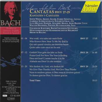 CD Johann Sebastian Bach: Cantatas 27 - 29