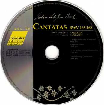 CD Johann Sebastian Bach: Cantatas BWV 165-168 Vol.50