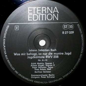LP Johann Sebastian Bach: Kantaten - Was Mir Behagt Ist Nur Die Muntre Jagd BWV 208