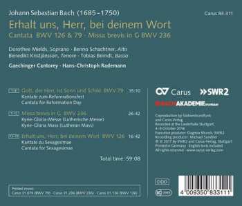 CD Johann Sebastian Bach: Erhalt Uns, Herr, Bei Deinem Wort