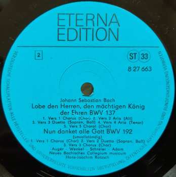 LP Johann Sebastian Bach: Gott Ist Mein König BWV 71 / Lobe Den Herren BWV 137 / Nun Danket Alle Gott BWV 192 (Kantaten)