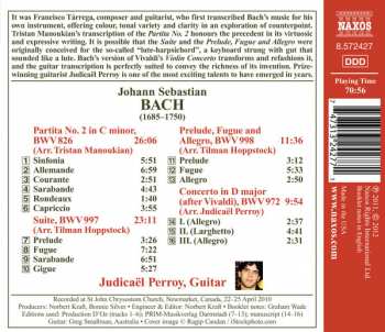 CD Johann Sebastian Bach: Guitar Transcriptions - Partita No. 2, BWV 826 / Lute Partita, BWV 997 / Prelude, Fugue And Allegro, BWV 998