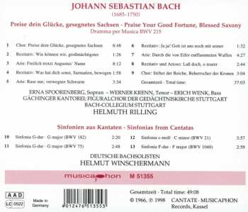 CD Johann Sebastian Bach: Kantate BWV 215 - Sinfonien Aus Kantaten