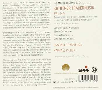 CD Johann Sebastian Bach: Köthener Trauermusik BWV244a