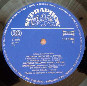 LP Johann Sebastian Bach: Kytara