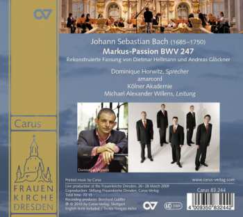CD Johann Sebastian Bach: Markus-Passion