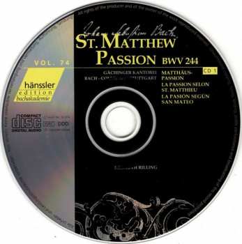 3CD Johann Sebastian Bach: St. Matthew Passion BWV 244