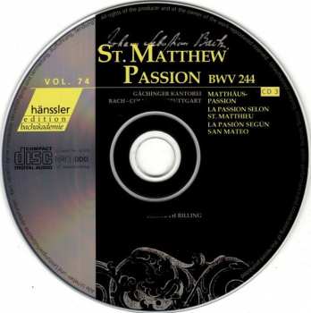 3CD Johann Sebastian Bach: St. Matthew Passion BWV 244
