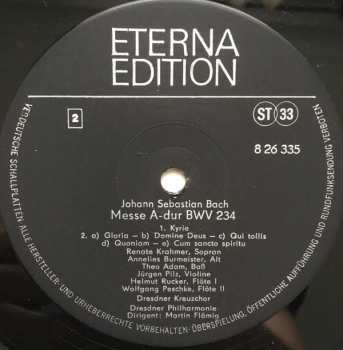 LP Johann Sebastian Bach: Messe F-dur BWV 233 / Messe A-dur BWV 234