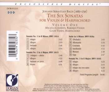 CD Johann Sebastian Bach: The Six Sonatas For Violin & Harpsichord-Volume One