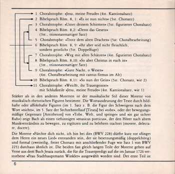CD Johann Sebastian Bach: Die 6 Motetten BWV 225-230