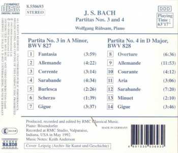 CD Johann Sebastian Bach: Partitas Nos. 3 and 4