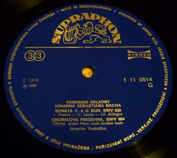 LP Johann Sebastian Bach: Varhanní Skladby Johanna Sebastiana Bacha