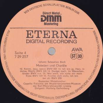 2LP Johann Sebastian Bach: Motetten BWV 225-230  Choralsätze  Chorsätze Zum Magnificat