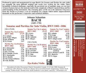 2CD Johann Sebastian Bach: Sonatas And Partitas For Solo Violin, BWV 1001-1006