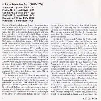 2CD Johann Sebastian Bach: Sonatas And Partitas For Solo Violin, BWV 1001-1006
