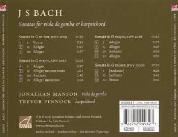 CD Johann Sebastian Bach: Sonatas For Viola Da Gamba & Harpsichord