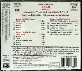 CD Johann Sebastian Bach: Sonatas For Violin And Harpsichord, Volume 2