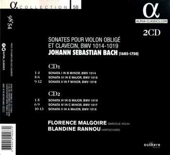 2CD Johann Sebastian Bach: Sonates Pour Violon Obligé Et Clavecin, BWV 1014-1019