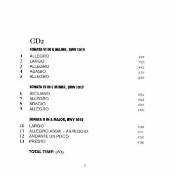 2CD Johann Sebastian Bach: Sonates Pour Violon Obligé Et Clavecin, BWV 1014-1019