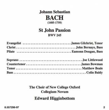 2CD Johann Sebastian Bach: St John Passion