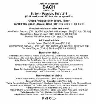 2CD Johann Sebastian Bach: St. John Passion / Johannes-Passion