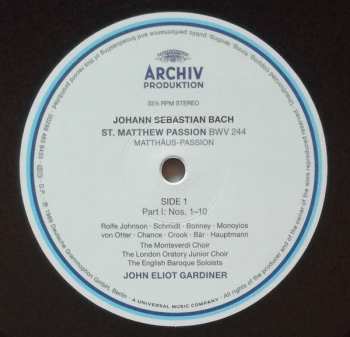 3LP Johann Sebastian Bach: St. Matthew Passion = Matthäus-Passion = Passion Selon St Matthieu