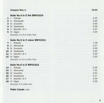 2CD Johann Sebastian Bach: Six Suites For Solo Cello