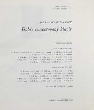5LP/Doos Johann Sebastian Bach: Dobře Temperovaný Klavír (5xLP + BOX + BOOKLET)