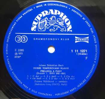 5LP/Doos Johann Sebastian Bach: Dobře Temperovaný Klavír (5xLP + BOX + BOOKLET)