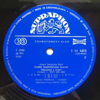 5LP/Doos Johann Sebastian Bach: Dobře Temperovaný Klavír (5xLP + BOX + BOOKLET)