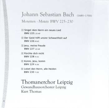 CD Johann Sebastian Bach: Motets BWV 225 - 230