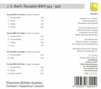 CD Johann Sebastian Bach: Toccaten BWV 913 - 916