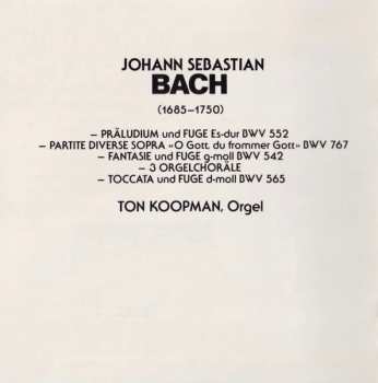 CD Johann Sebastian Bach: Ausgewählte Orgelwerke