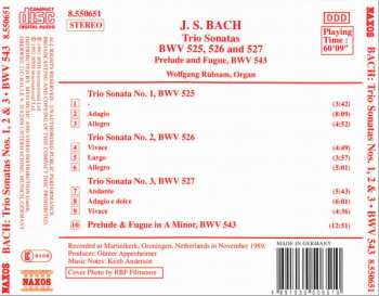 CD Johann Sebastian Bach: Trio Sonatas: BWV 525, 526 And 527 / Prelude & Fugue, BWV 543