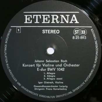 LP Johann Sebastian Bach: Violinkonzert E-dur BWV 1042 / Violinkonzert D-moll BWV 1052