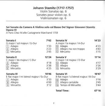 SACD Jan Václav Antonín Stamic: Violin Sonatas Op. 6