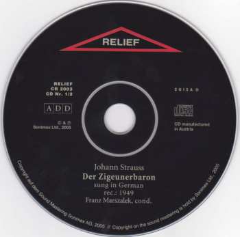 2CD Johann Strauss Jr.: Der Zigeunerbaron | Gesamtaufnahme 1949 & Bonus: Karneval In Rom, Highlights 1950