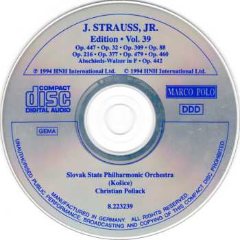 CD Johann Strauss Jr.: J. Strauss, Jr.:  Edition • Vol. 39