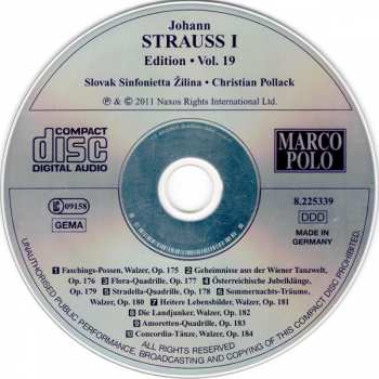 CD Johann Strauss Sr.: Johann Strauss I:  Edition • Vol. 19