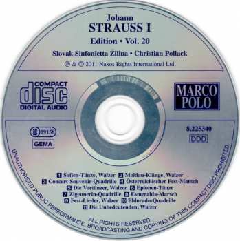 CD Johann Strauss Sr.: Johann Strauss I:  Edition • Vol. 20