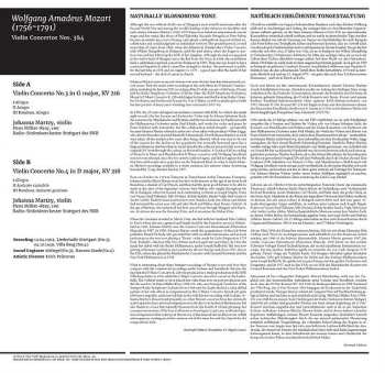 LP Wolfgang Amadeus Mozart: Violin Concertos Nos. 3 & 4