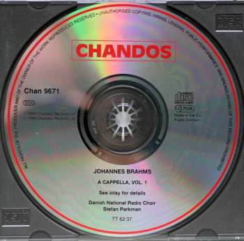 CD Johannes Brahms: A Cappella Volume One