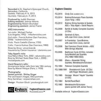 CD Johannes Brahms: The String Quintets & Sextets