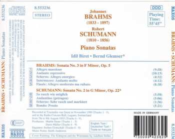 CD Robert Schumann: Brahms Piano Sonata No. 3 In F Minor, Op. 5  Schumann Piano Sonata No. 2 In G Minor, Op. 22