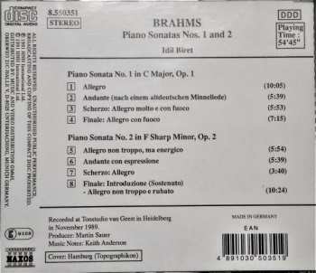 CD Johannes Brahms: Brahms: Piano Sonatas Nos. 1 And 2