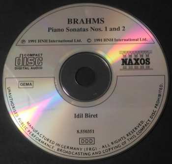 CD Johannes Brahms: Brahms: Piano Sonatas Nos. 1 And 2